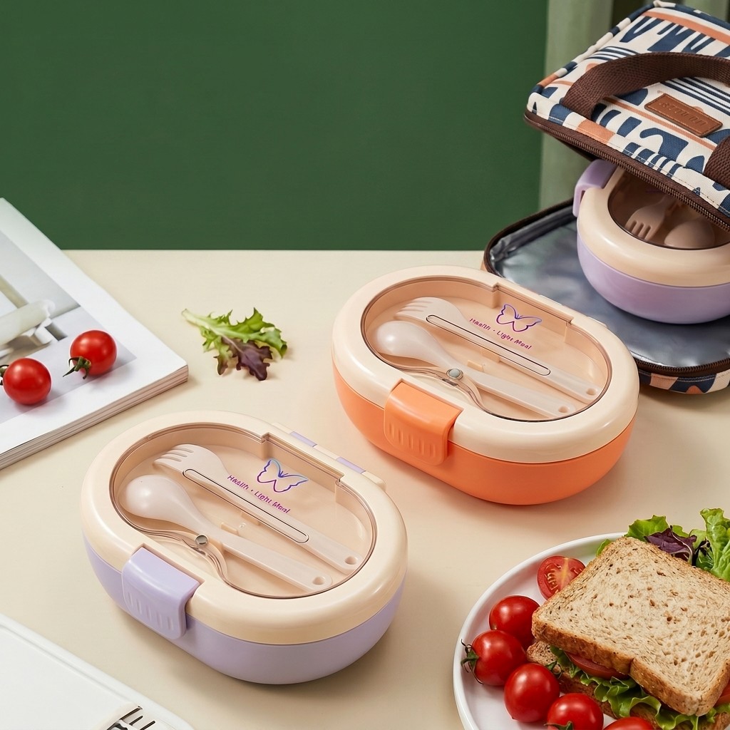 Meal Prep Kinder - Portable Plastic Bento Lunch Box Kids
