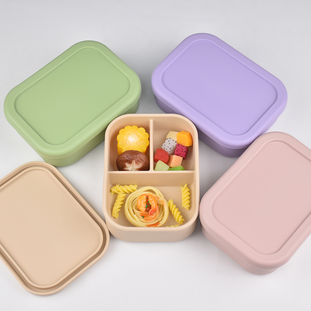 3-Compartment Food Grade Silic - Meal Prep Kinder ulasan dan harga