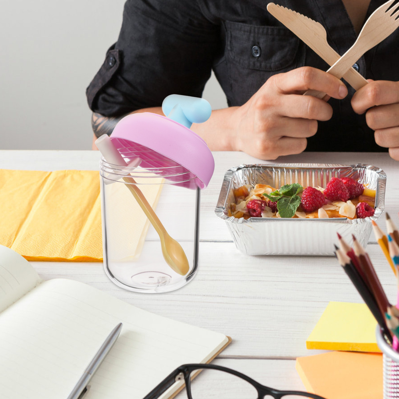 Portable Double-Layer Salad Cu - Meal Prep Yogurt Cups ulasan dan harga