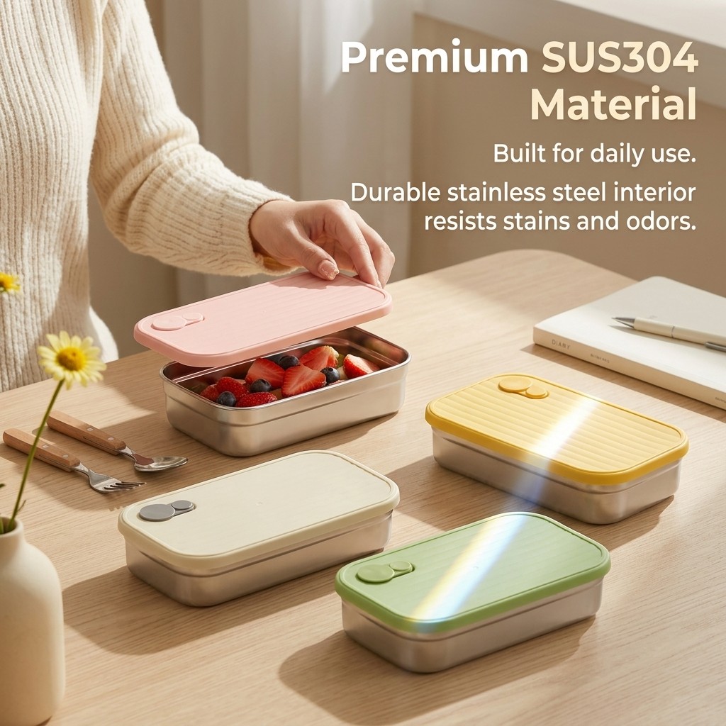 Stainless Steel Bento Box Meta - Meal Prep Kinder ulasan dan harga