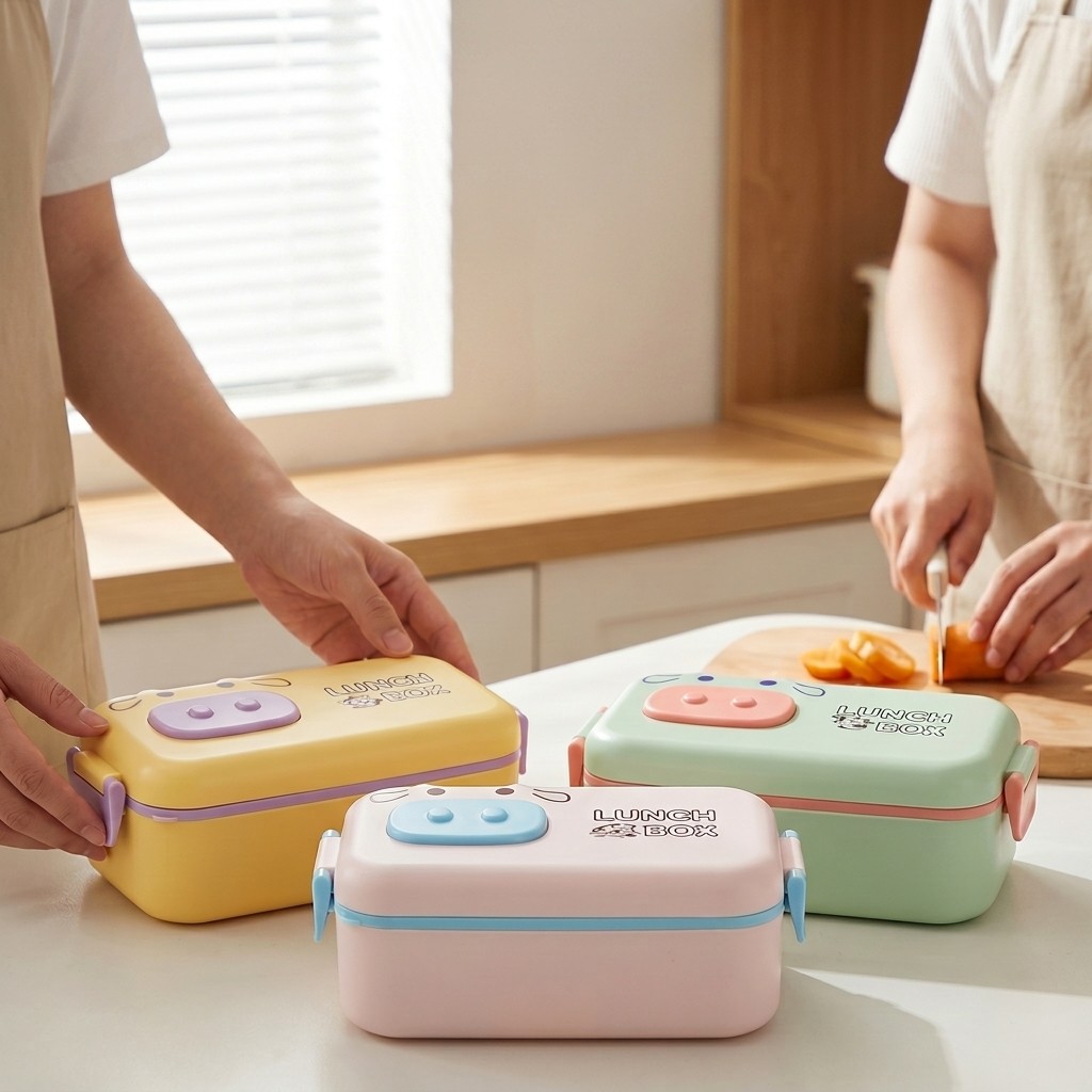 Kawaii Plastic Bento Box for K - Meal Prep Kinder ulasan dan harga