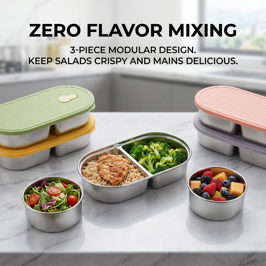 Microwavable 304 Stainless Ste - Meal Prep Kinder ulasan dan harga