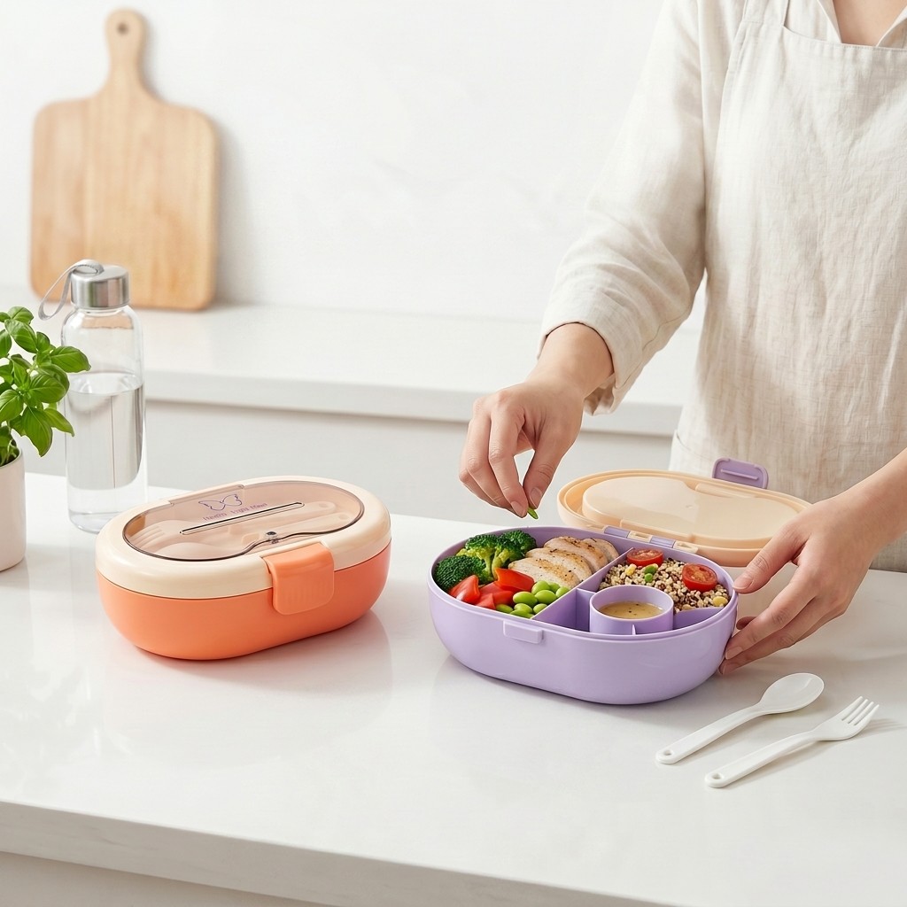 Portable Plastic Bento Lunch B - Meal Prep Kinder ulasan dan harga
