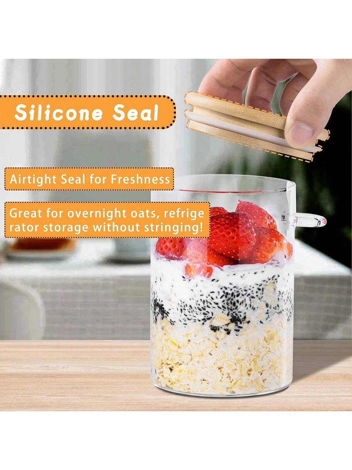 4 Pack Overnight Oats Jars Mod - Meal Prep Yogurt Cups ulasan dan harga