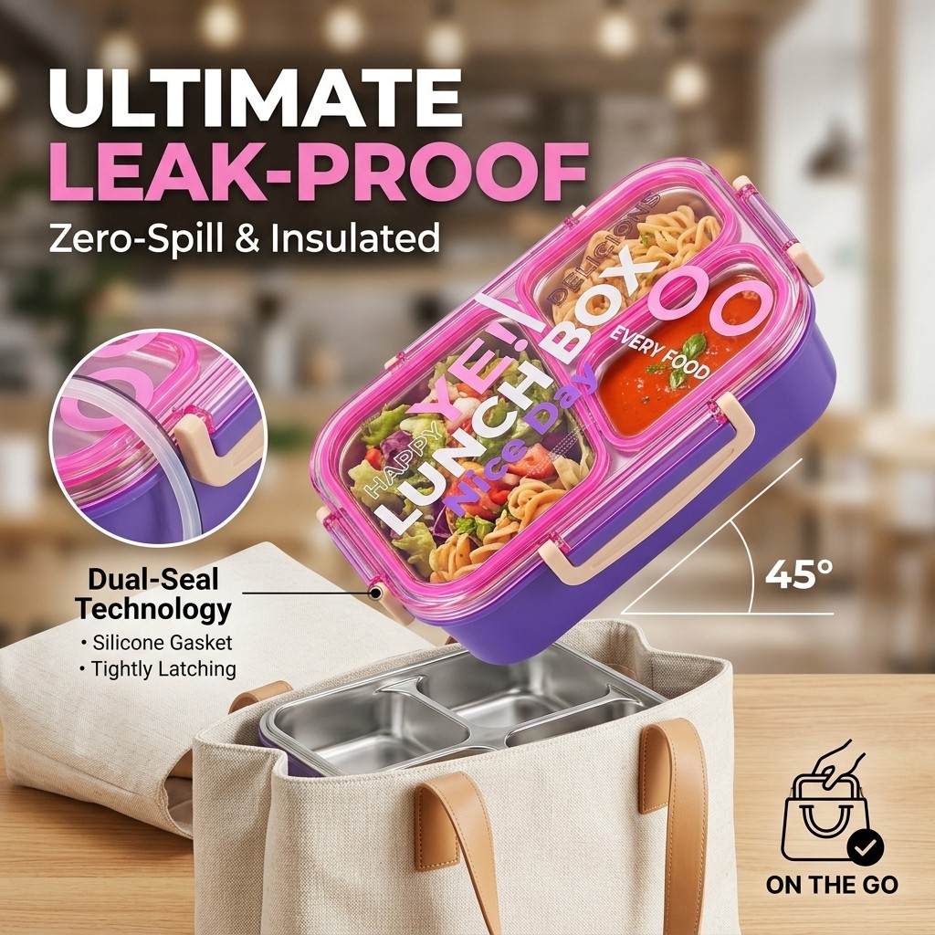 Microwavable 304 Stainless Ste - Meal Prep Kinder ulasan dan harga