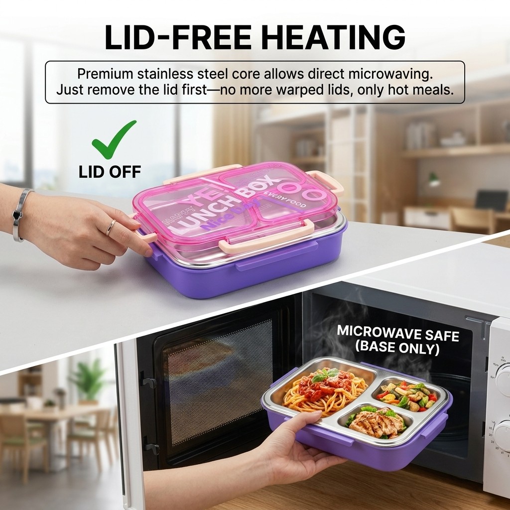 Microwavable 304 Stainless Ste - Meal Prep Kinder ulasan dan harga