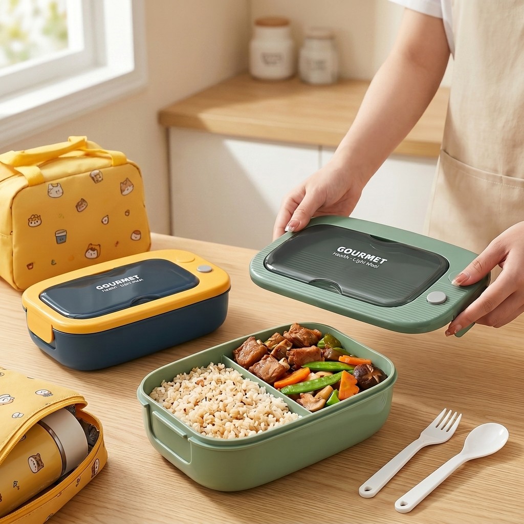 Microwavable Plastic Bento Box - Meal Prep Kinder ulasan dan harga