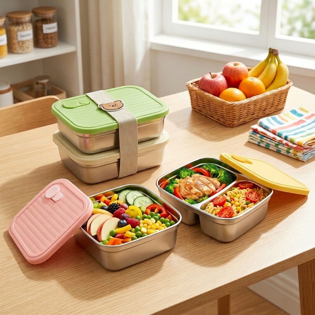 Microwavable 304 Stainless Ste - Meal Prep Kinder ulasan dan harga