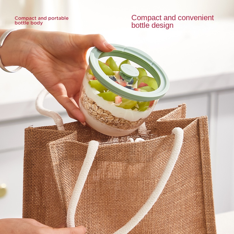 Glass Overnight Oats Container - Meal Prep Yogurt Cups ulasan dan harga