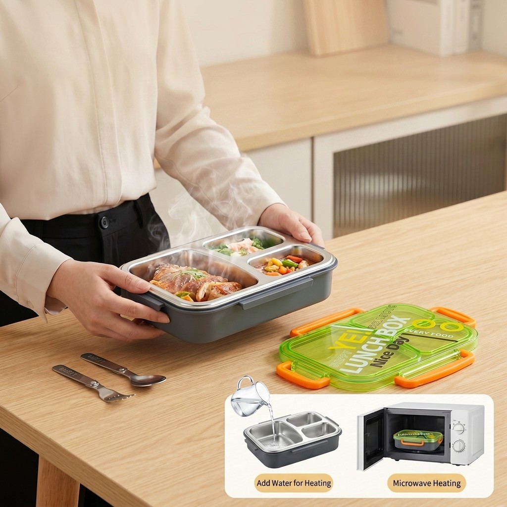 Microwavable 304 Stainless Ste - Meal Prep Kinder ulasan dan harga