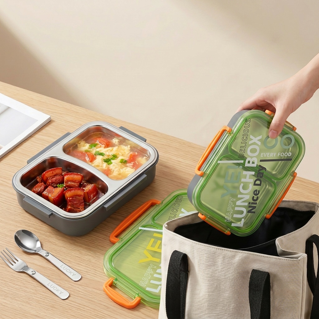Microwavable 304 Stainless Ste - Meal Prep Kinder ulasan dan harga