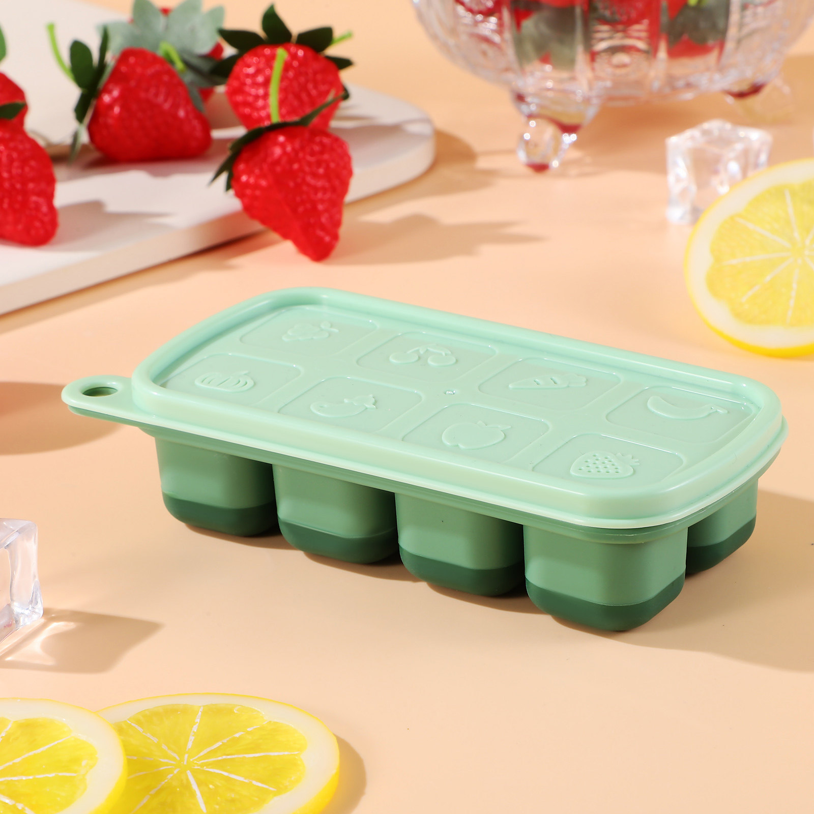 Silicone Ice Cube Tray with Li - Meal Prep Easy ulasan dan harga