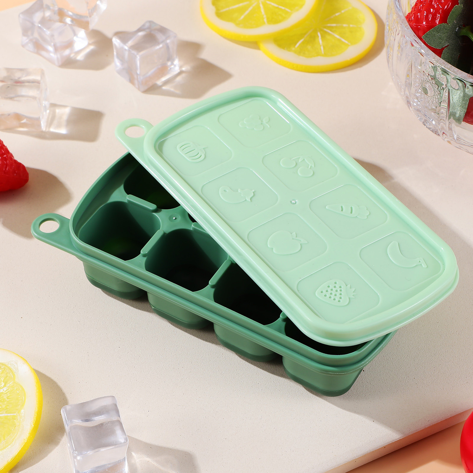 Silicone Ice Cube Tray with Li - Meal Prep Easy ulasan dan harga