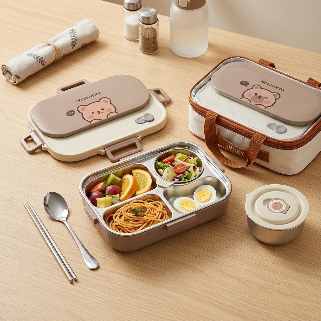 304 Stainless Steel Bento Box  - Meal Prep Kinder ulasan dan harga