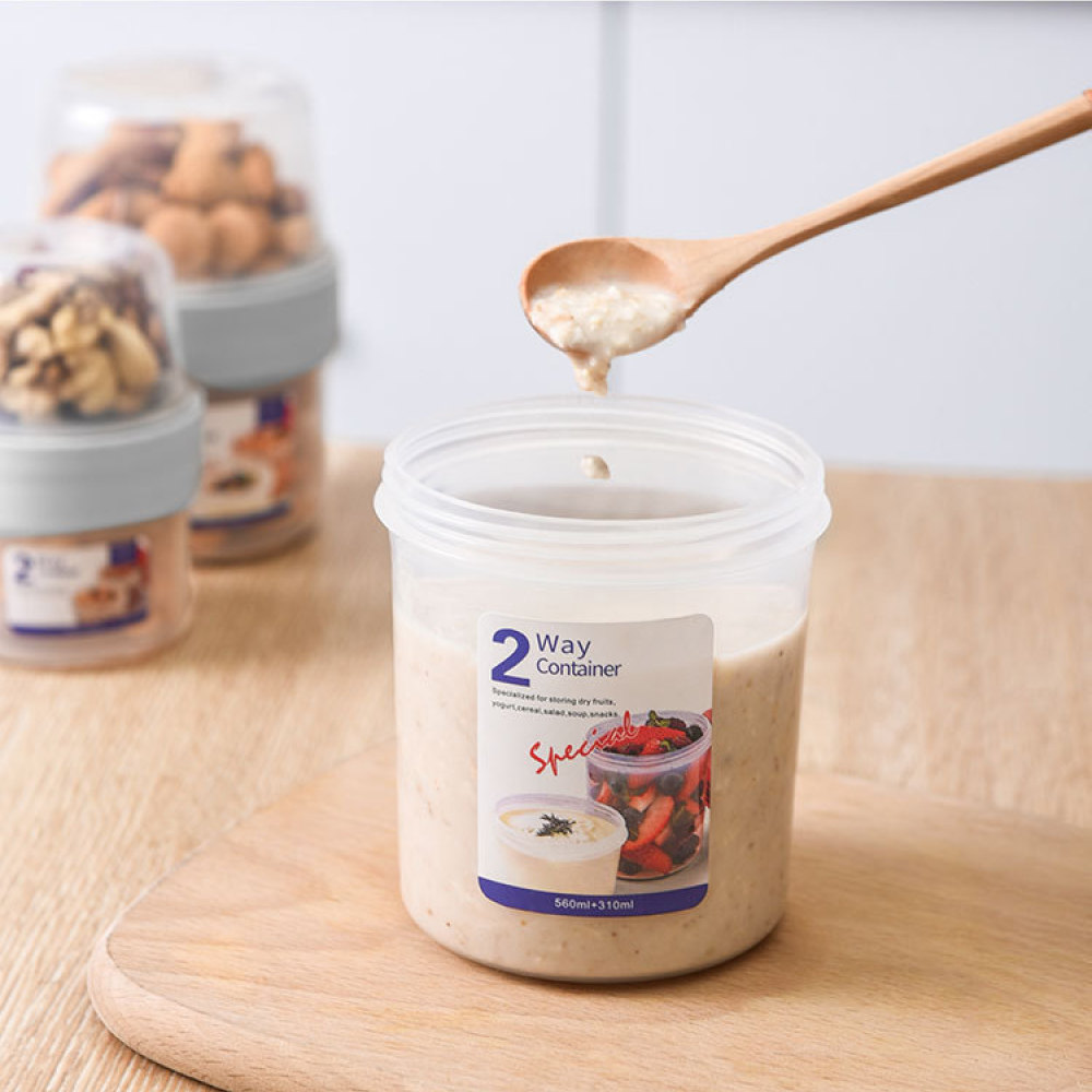 Double Layer Leakproof Food Ca - Meal Prep Yogurt Cups ulasan dan harga