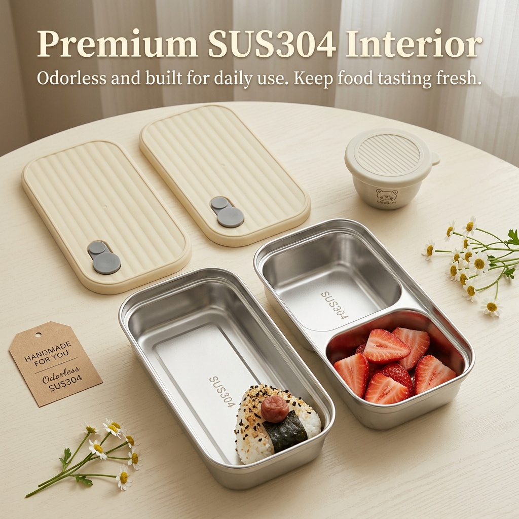 304 Stainless Steel Bento Box  - Meal Prep Kinder ulasan dan harga